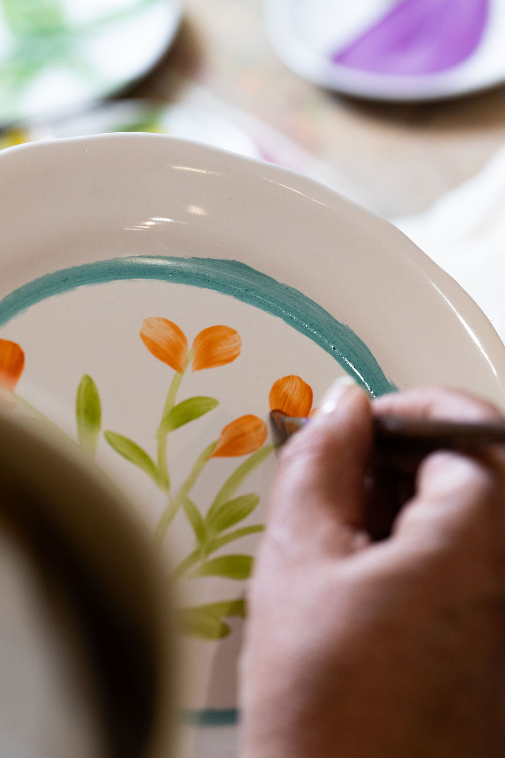 pintura en cerámica sobre barniz · clase suelta